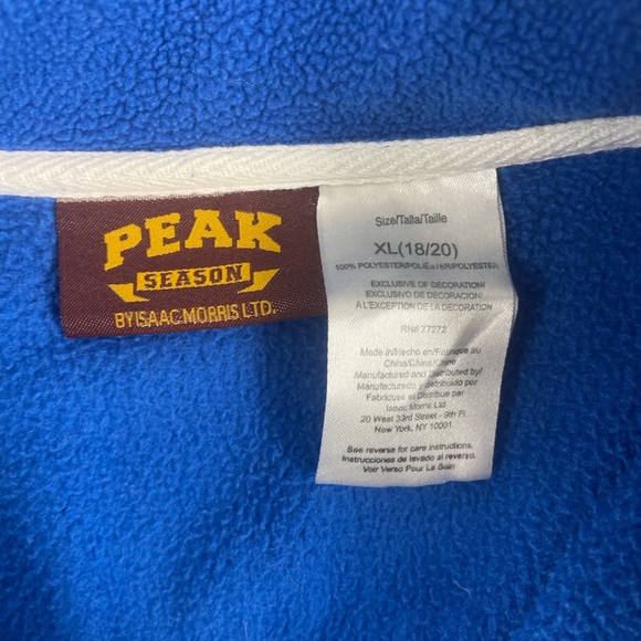 Peak Season Kansas Jayhawks Girl's XL Quarter-Zip Blue Sweatshirt - Picture 5 of 7